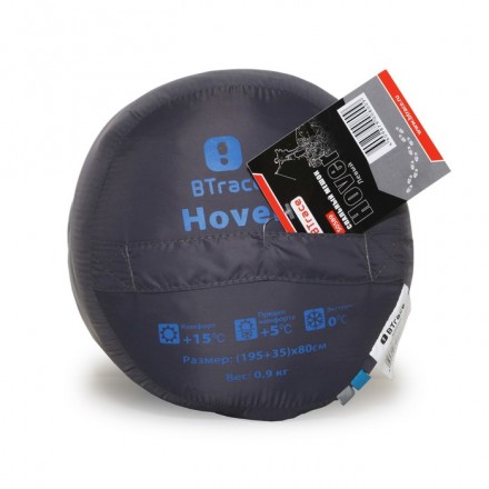 Спальный мешок BTrace Hover, левый, цвет серый, синий
