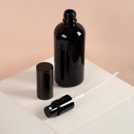 Бутылочка для хранения с распылителем «Black», 100 мл, цвет чёрный