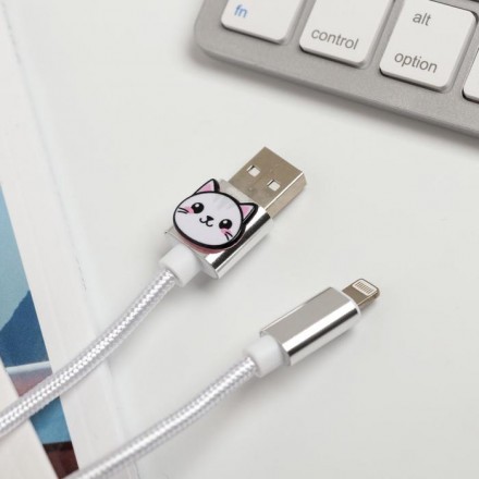 Набор: держатель для провода и кабель USB iPhone Oh, my cat, 1 м