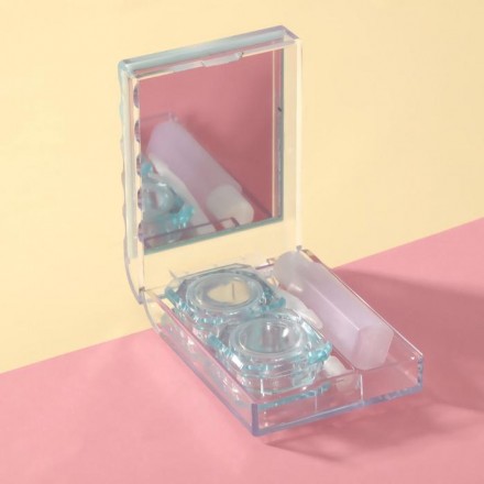 Набор для контактных линз, в футляре с зеркалом, 4 предмета, цвет МИКС