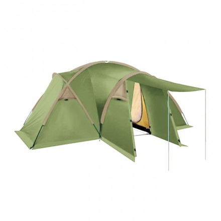 Палатка BTrace Prime 4, двухслойная, четырехместная, цвет зеленый, бежевый