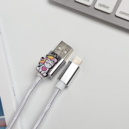 Набор: держатель для провода и кабель USB iPhone «Единорог особенный», 1 м