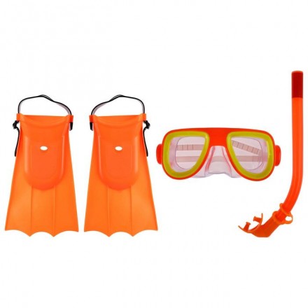 Набор для плавания детский, маска, ласты, трубка, цвета МИКС