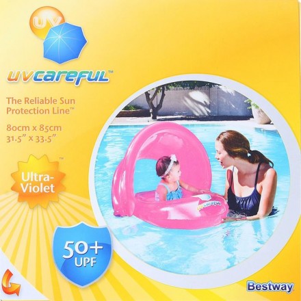 Круг для плавания с сиденьем и тентом от солнца, 80 х 85 см, цвета МИКС, 34091 Bestway