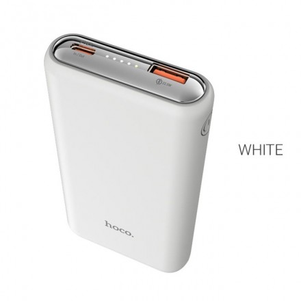 Внешний аккумулятор Hoco Q1, 10000 мАч, USB, USB-C, 3 А, PD 20W + QC3.0, белый
