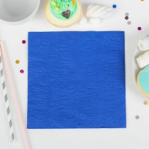 Салфетки бумажные, однотонные, выбит рисунок, 33 × 33 см, набор 20 шт., цвет синий