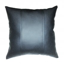 Подушка декоративная из экокожи без логотипа, черная
