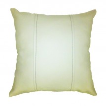 Подушка декоративная из экокожи без логотипа, светло-бежевая