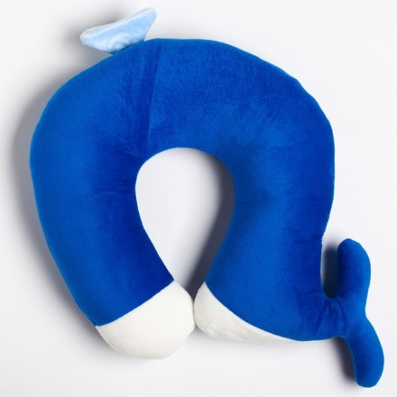Детская подушка для путешествий «Кит», цвет синий