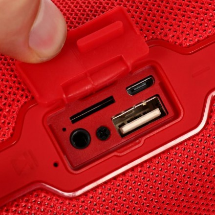 Портативная колонка Hoco BS38, 5 Вт, BT, microSD, USB, microUSB, AUX, FM, 1200 мАч, красная