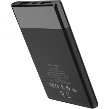 Внешний аккумулятор Hoco B35D, 5000 мАч, 2хUSB, 1 А, черный