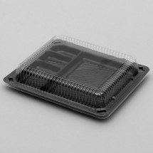 Контейнер с крышкой одноразовый для суши, 16×18×4 см, 770 мл, цвет чёрный (Цена за 100 шт.)