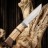 Нож охотничий Мастер К, рукоять дерево с бронзой, клинок 11 см