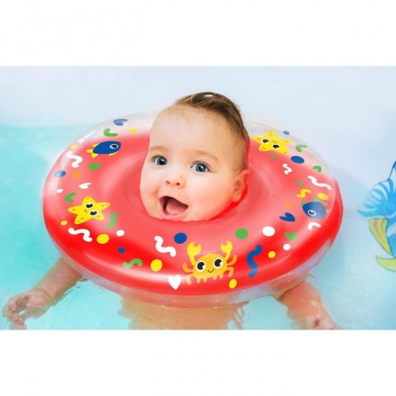 Круг детский на шею, для купания, «Давай купаться», с погремушками, от 1 мес.
