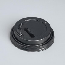 Крышка для стакана &quot;Черная&quot; клапан, диаметр 80 мм (Цена за 100 шт.)