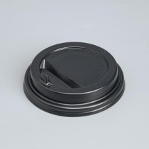 Крышка для стакана &quot;Черная&quot; клапан, диаметр 90 мм (Цена за 100 шт.)
