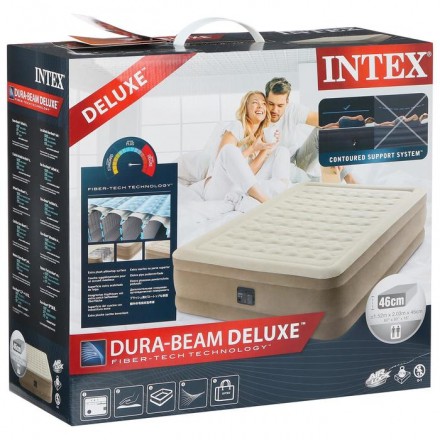 Кровать надувная Ultra Plush Bed, 152 х 203 х 46 см, встроенный насос, 220 В, 64428NP INTEX