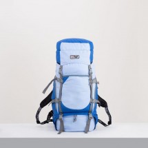 Рюкзак туристический, 65 л, отдел на шнурке, 2 наружных кармана, 2 боковых кармана, цвет голубой