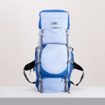 Рюкзак туристический, 120 л, отдел на шнурке, 2 наружных кармана, 2 боковых кармана, цвет голубой