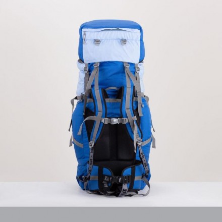 Рюкзак туристический, 120 л, отдел на шнурке, 2 наружных кармана, 2 боковых кармана, цвет голубой