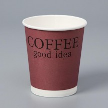 Стакан &quot;Coffee good idea&quot; розовый, для горячих напитков 250 мл, диаметр 80 мм (Цена за 50 шт.)