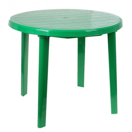 Стол круглый, размер 90 х 90 х 75 см, цвет зелёный
