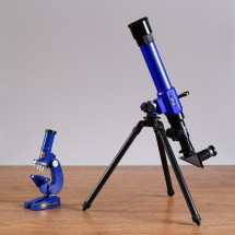 Набор обучающий &quot;Опыт&quot;: телескоп настольный , сменные линзы 20х/ 30х/ 40х, микроскоп 100х/ 200х/ 450х, инструменты для исследования