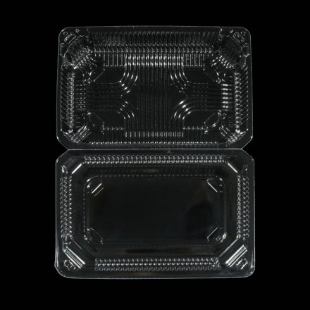 Контейнер одноразовый с неразъёмной крышкой ПР-К-7А, 250 мл, 21,5×13,5×7,2 см, цвет прозрачный (Цена за 350 шт.)