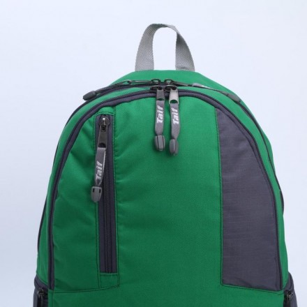 Рюкзак туристический, 28 л, 2 отдела на молниях, 3 наружных кармана, цвет зелёный/серый