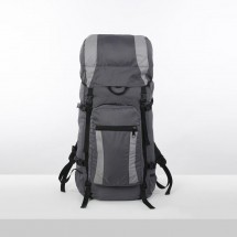 Рюкзак туристический, 70 л, отдел на шнурке, наружный карман, 2 боковых сетки, цвет серый