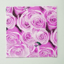 Салфетки бумажные «Розы», 33×33 см, набор 20 шт., цвет сиреневый