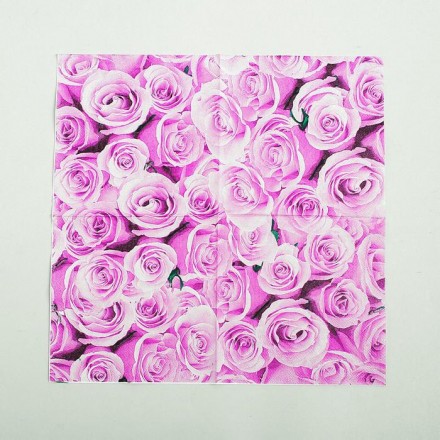 Салфетки бумажные «Розы», 33×33 см, набор 20 шт., цвет сиреневый