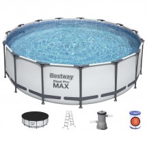 Бассейн каркасный Steel Pro MAX, 457 х 122 см, фильтр-насос, лестница, тент, 56438 Bestway