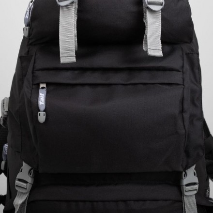 Рюкзак туристический, 50 л, отдел на молнии, 3 наружных кармана, цвет чёрный