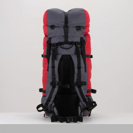 Рюкзак туристический, 100 л, отдел на шнурке, наружный карман, цвет серый/красный