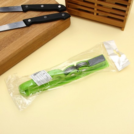 Точилка для ножей Доляна «острое лезвие», 19×4,5 см, с ручкой и шлифовкой, цвет МИКС