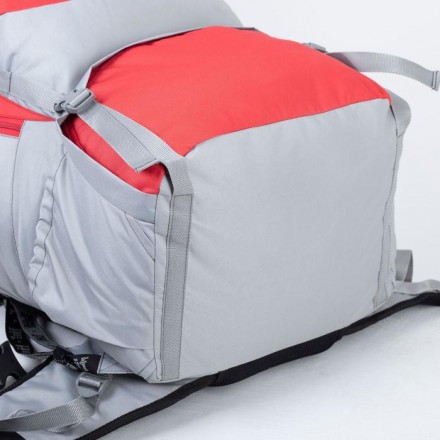 Рюкзак туристический, 120 л, отдел на стяжке, 2 наружных кармана, 2 боковых кармана, цвет серый/красный