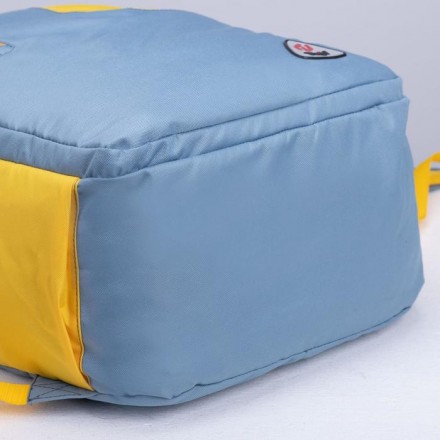 Рюкзак туристический, 2 отдела на молниях, наружный карман, цвет серый/жёлтый