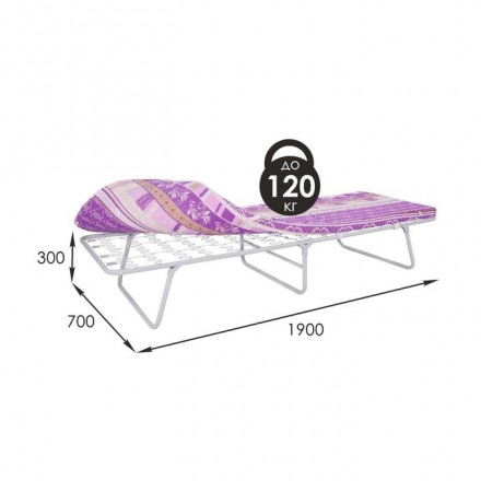 Кровать раскладная с матрасом «Марфа-2», 190×70×30 см, до 120 кг, рисунок МИКС