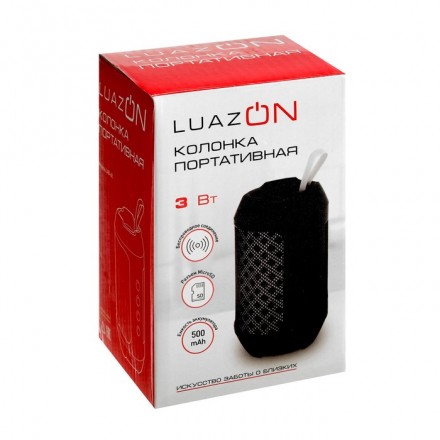 Портативная колонка LuazON LAB-68, 3 Вт, 500 мАч, AUX, USB, FM, microSD, бирюзовая