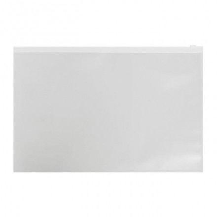 Папка-конверт на ZIP-молнии A4, 150 мкм, Calligrata, прозрачная, белая молния (Цена за 12 шт.)