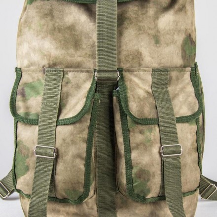 Рюкзак туристический, 54 л, отдел на шнурке, 3 наружных кармана, цвет зелёный