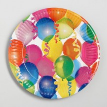 Тарелка бумажная «Воздушные шарики», 18 см (Цена за 10 шт.)