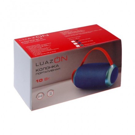 Портативная колонка LuazON LAB-54, 10 Вт, 1200 мАч, microSD, AUX, USB, красная