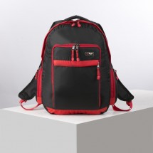 Рюкзак туристический, 28 л, отдел на молнии, 2 наружных кармана, 2 боковых кармана, цвет чёрный/красный