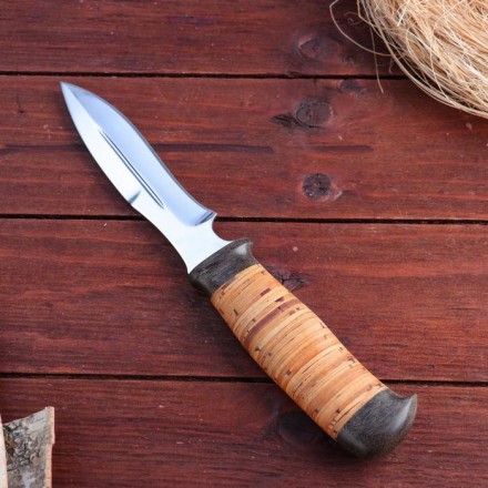 Нож охотничий «Крестоносец» Н21, ст. ЭИ107, рукоять текстолит, береста, 24,5 см