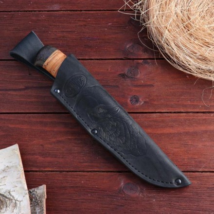 Нож охотничий «Крестоносец» Н21, ст. ЭИ107, рукоять текстолит, береста, 24,5 см
