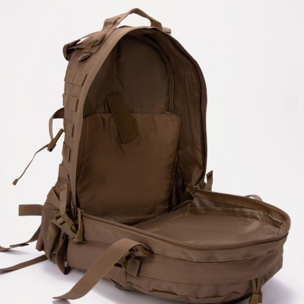 Рюкзак турист, 45 л, отд на стяжке, 2 н/кармана, отд для ноутбука, бежевый
