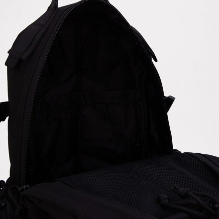Рюкзак турист, 40 л, отд на стяжке, 4 н/кармана, отд для ноутбука, черный
