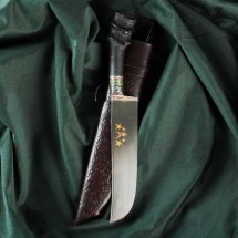 Нож Пчак Шархон &quot;Рог сайгака&quot; - пластик, сухма, гарда олово, гравировка, 15 см